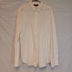 Eighty Eight Platinum White Men's Embroidered Shirt Size XL Y2K